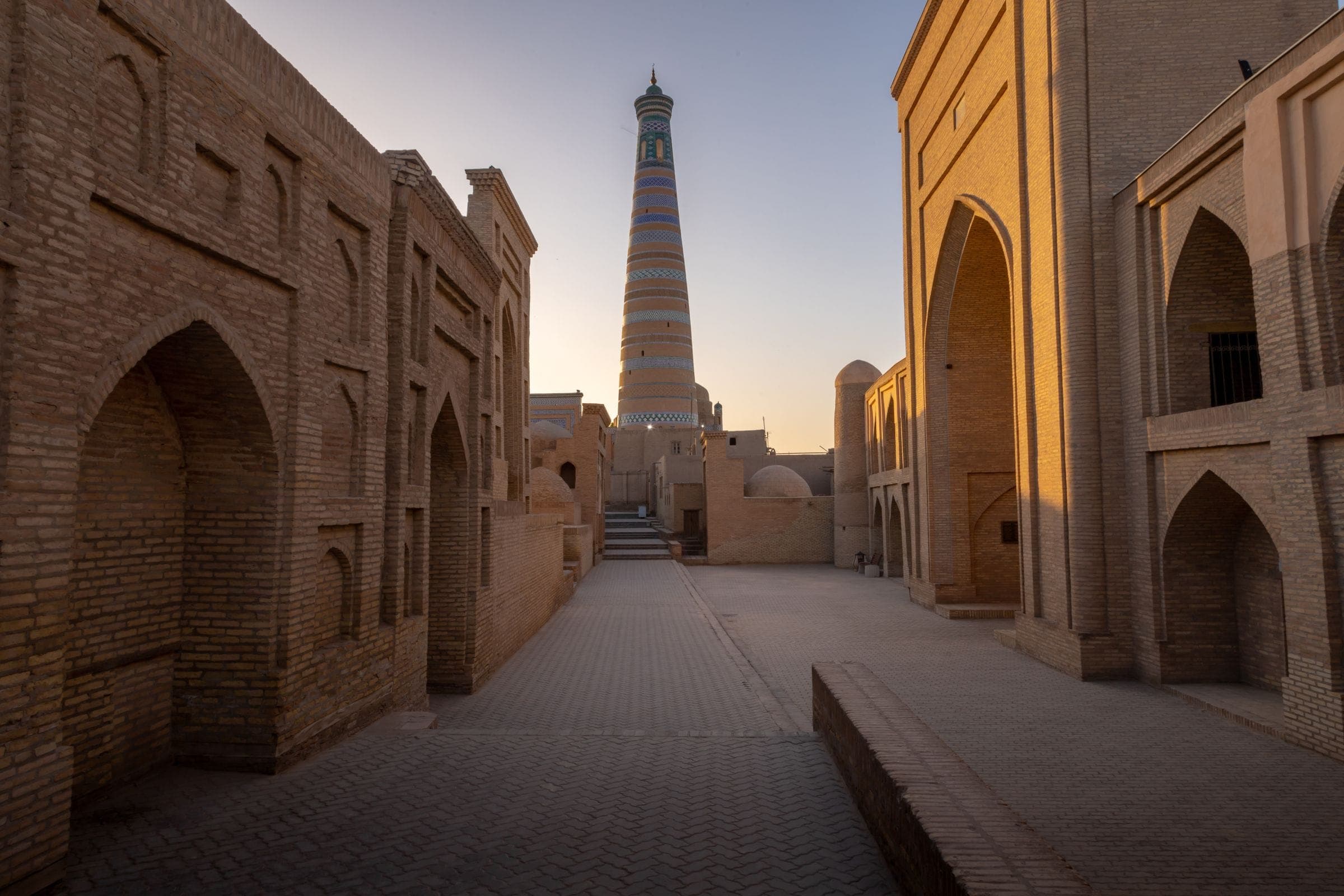 Islam Khoja Minaret at sunset