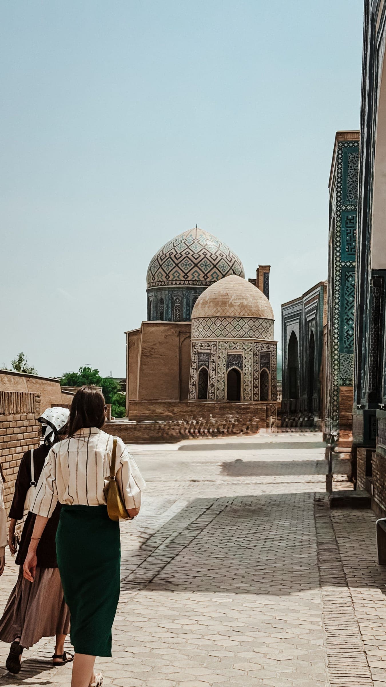 Travellers on the streets of Samarkand