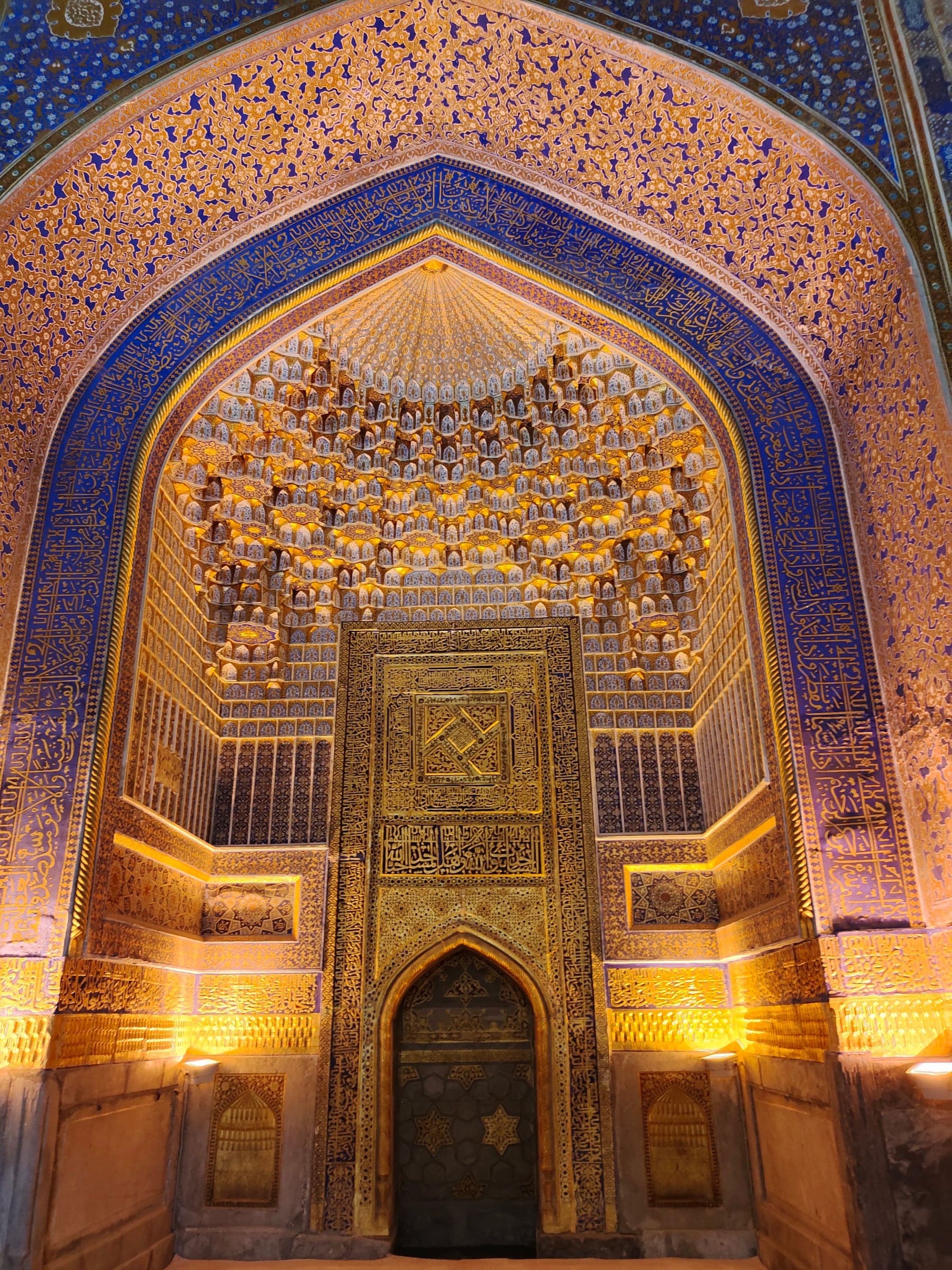 Gilded decoration inside Tilya-Kori Madrasa